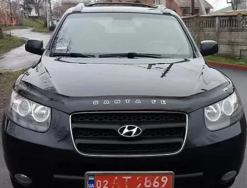 Дефлектор капота (мухобойка) HYUNDAI Santa Fe с 2007 г.в. (Хюндай Санта Фе) Вип Тюнинг